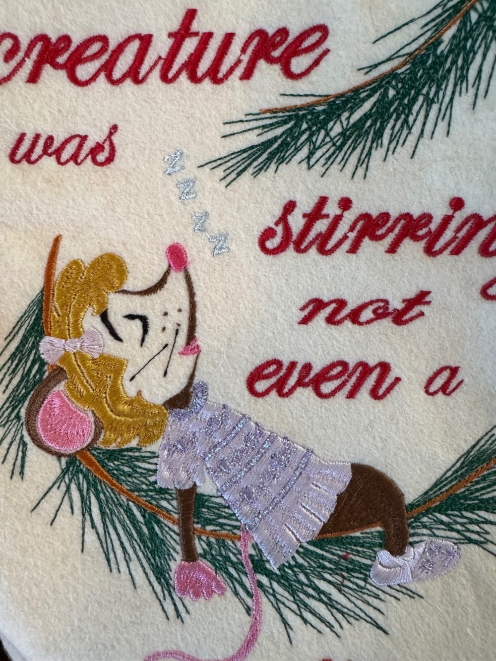Heirloom quality Embroidery Christmas stocking